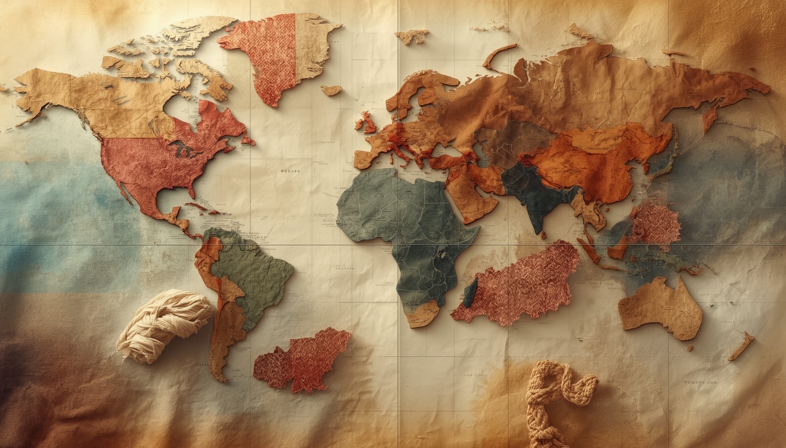 Textile world map inspiration